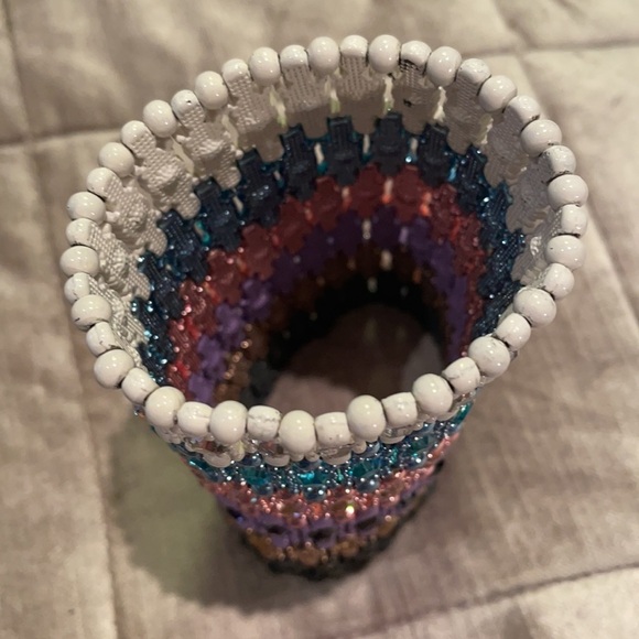 Zigzag  Style Trendy Chevron Gem Statement Cuff Bracelet - Picture 8 of 10